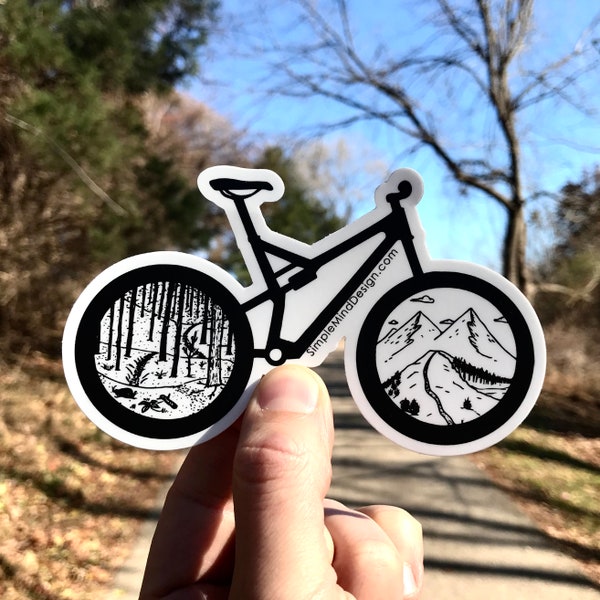 Mountain Bike Sticker | Weatherproof Die Cut Decal | MTB