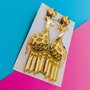 Ally Giraffe Earrings - Handcrafted Earrings by Little White Cat Jewellery