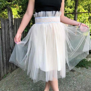 Tulle Skirt. Sheer White Mesh Pleated Trend Transparent - Etsy