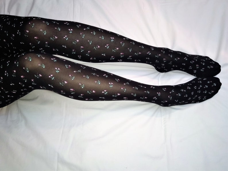 Tights For Women. Spandex Floral Lolita Printed Opaque Tights. Etsy