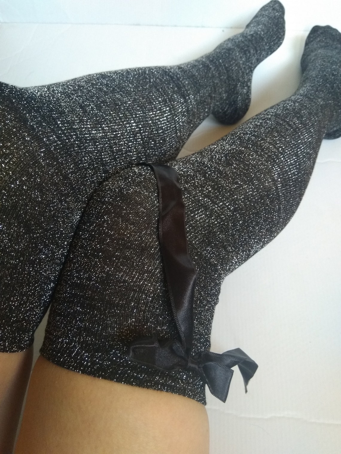 glitter thigh high socks