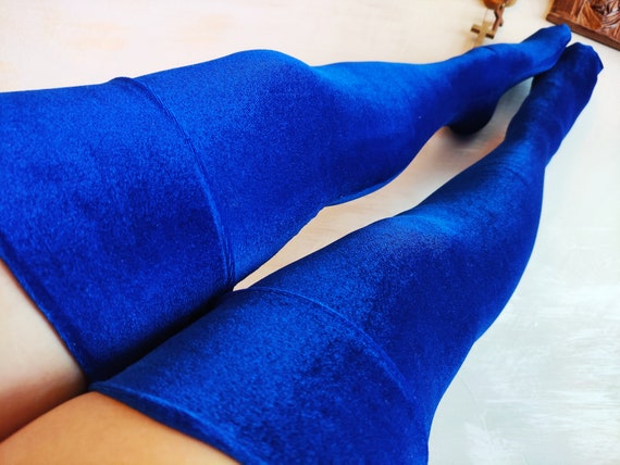 Navy Blue Velvet Thigh High Socks. Boot Comfortable Soft Novelty Winter Sexy Tube Socks. Thigh High Stockings. Etsy Hong Kong