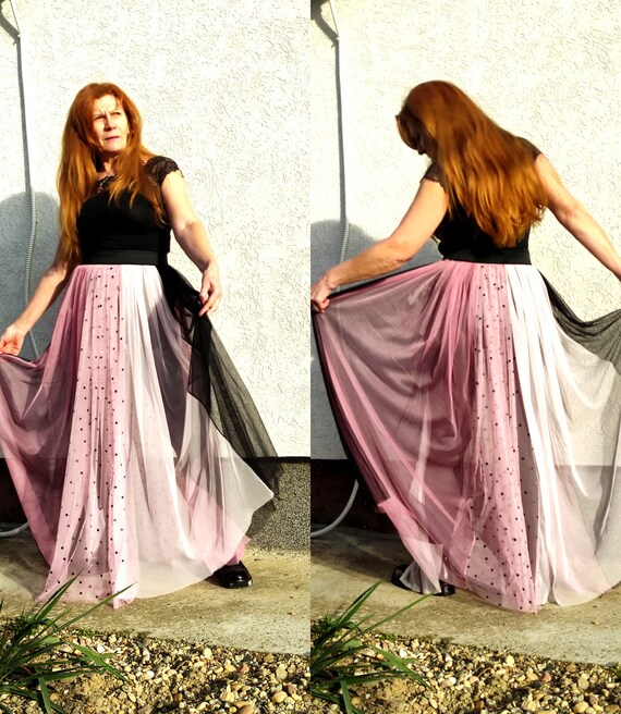 Pink tulle mesh clearance skirt