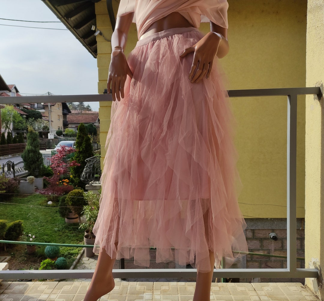 Sheer Ruffle Skirt