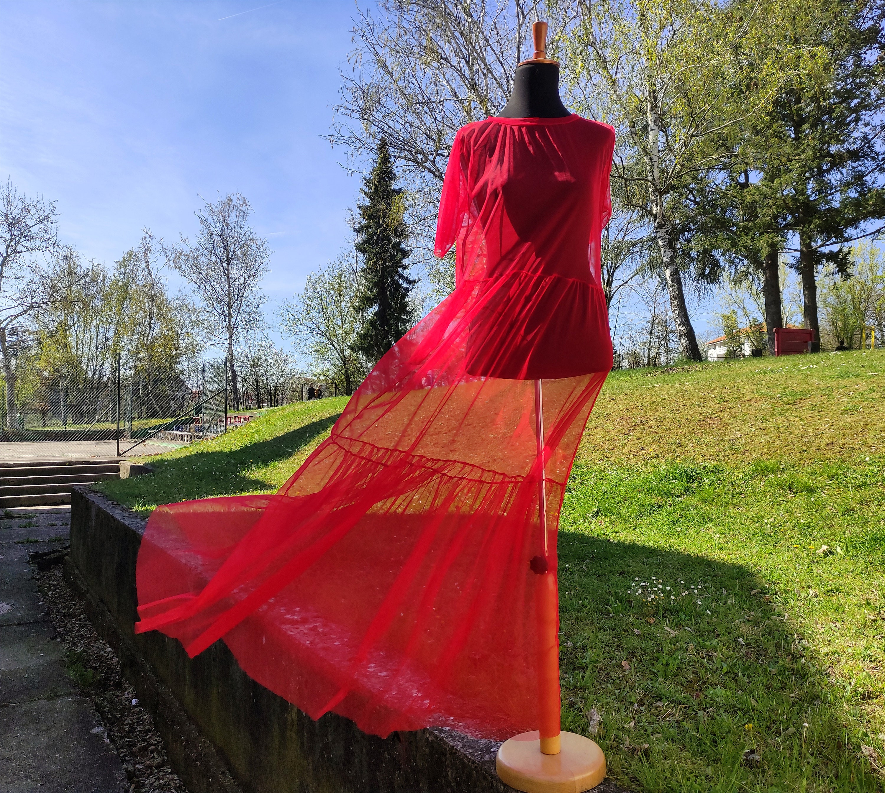 fitted lace wedding dress Red Polka Dot Midi Dress - All Dresses main image 0