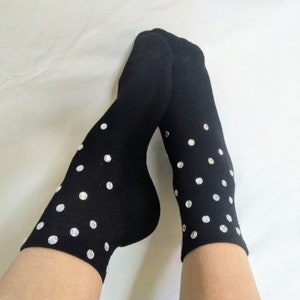Cotton Socks. Black Cute Novelty Cool Socks With Crystals. - Etsy