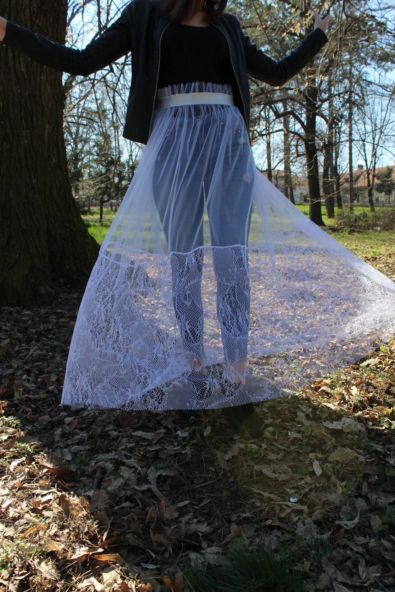 スカート Clara Tulle Lace Long Skirt white Clara Tulle Lace Long Skirt – Treat Ürself