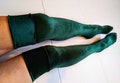 Velvet Thigh High Socks: Emerald Green Boot Tights product logo