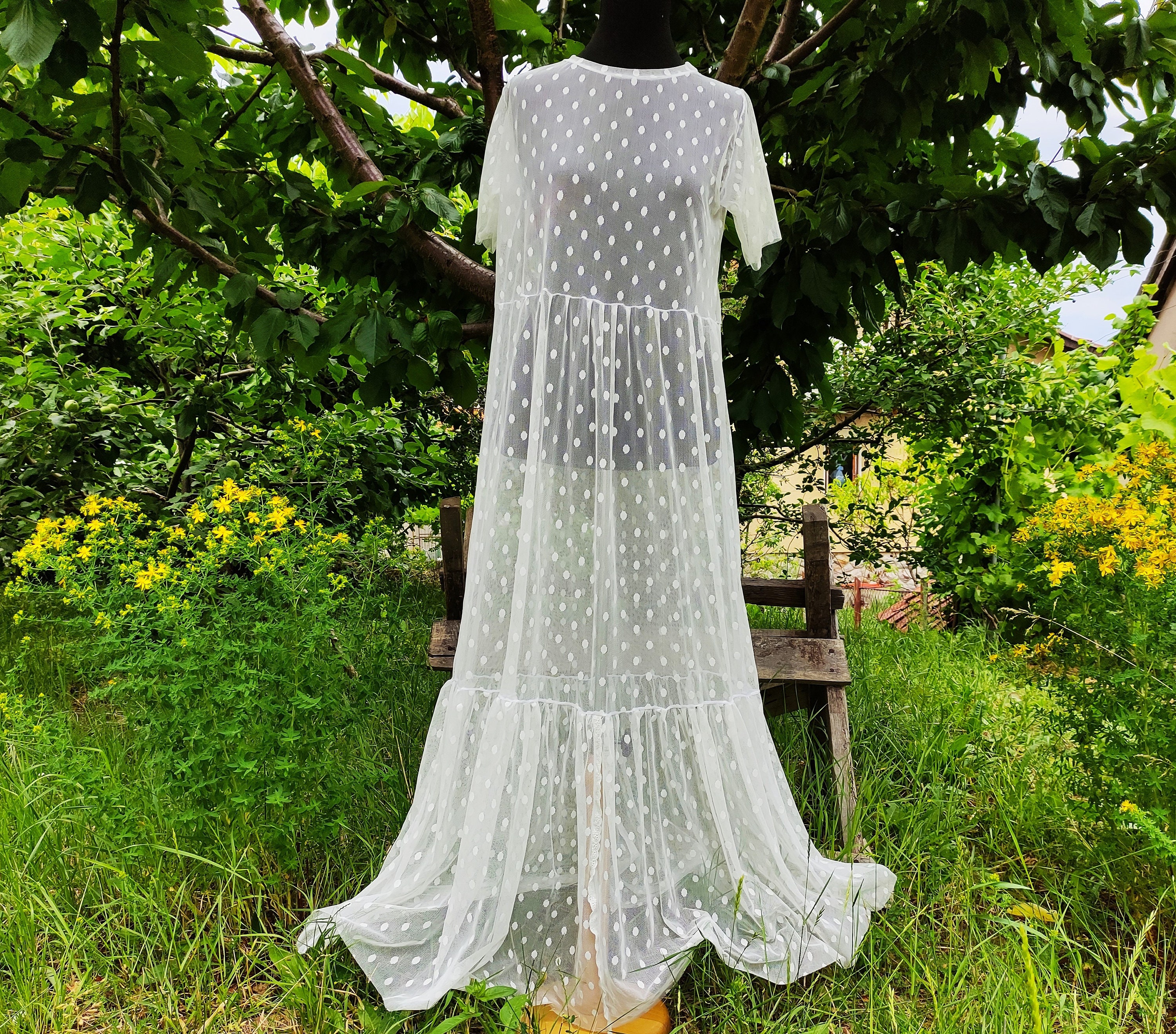 新品　willfully dot tulle sheer mermaid OP Tulle Mermaid Wedding Dress by Cinderella Divine CDS401