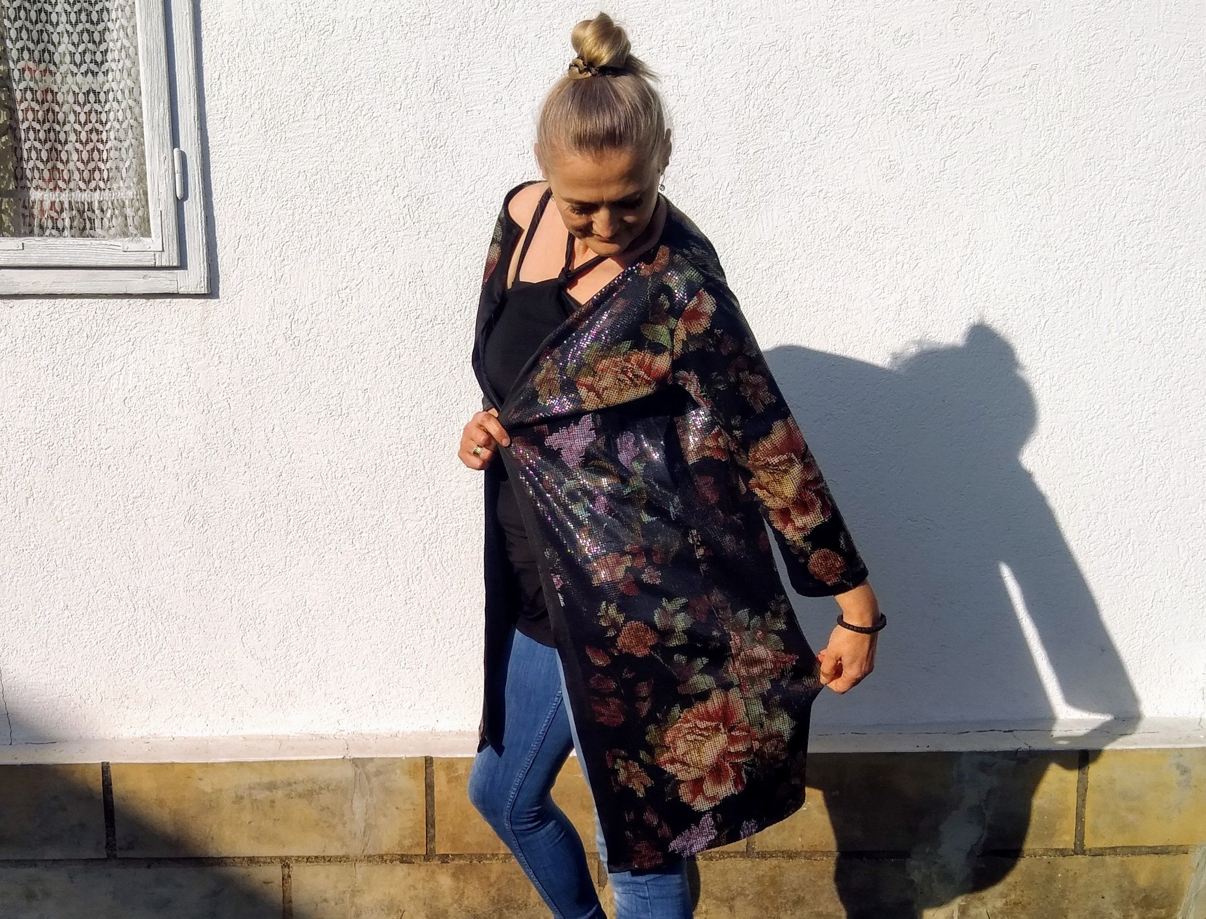 glitter kimono jacket
