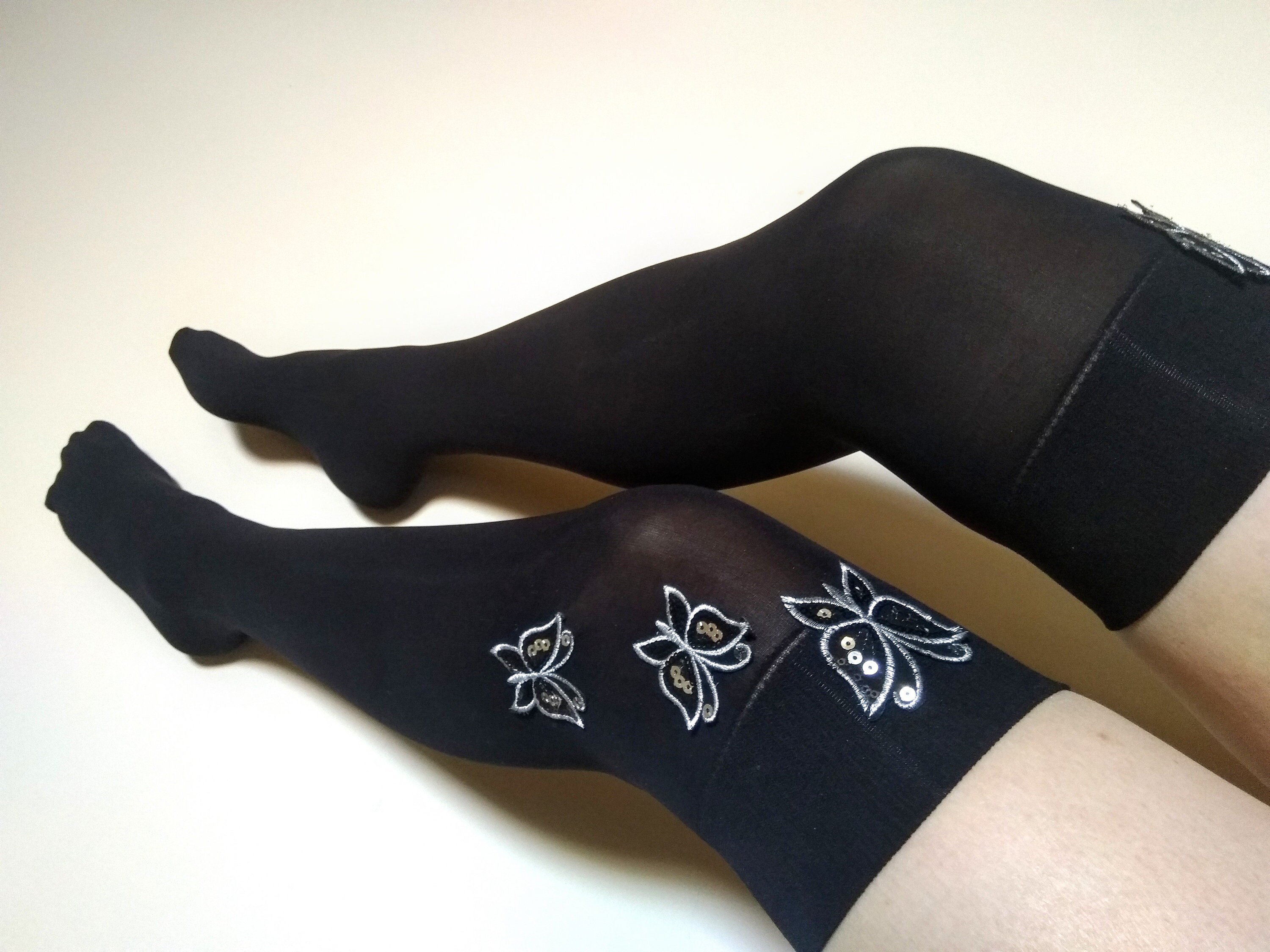 Thigh High Socks. Black Spandex 