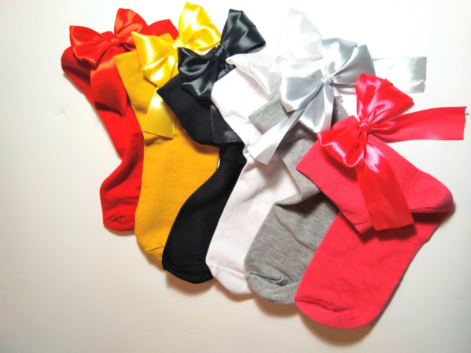 Bow Cotton Socks. Ankle Ribbon Cute Novelty Happy Cool Red Etsy