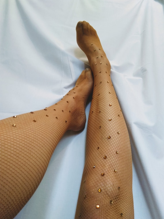 Crystal Fishnet, Rhinestone Stockings, Diamond Fishnet, Suspender