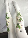 Tights For Women, Wedding Tights, Dance Tights, Cute Tights, Fashion Tights, Opaque Embroidered Tights, Embellished Tights. Christmas Gift product logo
