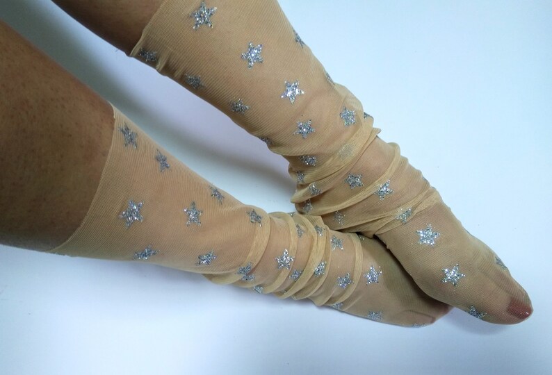 Tulle Socks. Glitter Stars Sheer Novelty Cool Sparkle Socks. Etsy