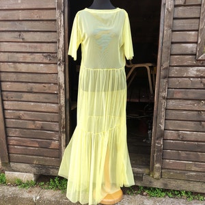 Yellow Tulle Dress. Sheer Dress, Pageant Dress, Mesh Dress, Maxi Dress, Evening, Bridal Dress, Boho Dress, Tulle Gown, Mother&#39;s Day Gift.