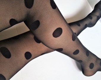 Polka Dot Sheer Tights: Lycra Spandex Fashion Tights