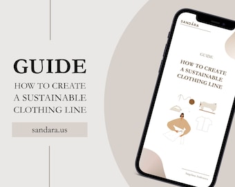 Gids voor het creëren van een duurzame kledinglijn, e-book over het creëren van een milieuvriendelijk merk, creëer je eigen kledinglijn, ethische mode