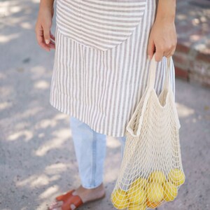 Linen beige Apron “Golden String”