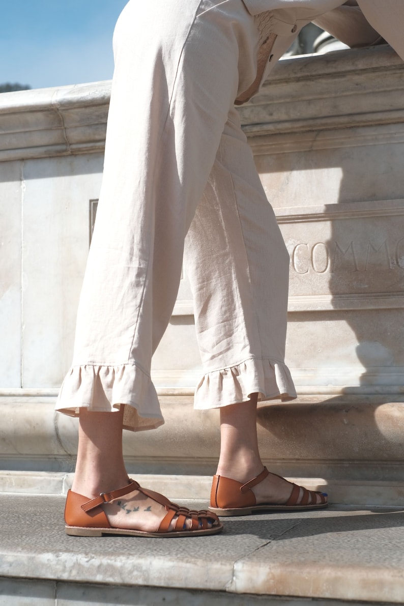 sandara, women linen pants, women linen clothing, casual capri, cropped pants, long shorts women, linen pants set, linen capri pants, black capri, beige capri, ruffle pants women, bohemian pants women, linen pajama, pajama party set