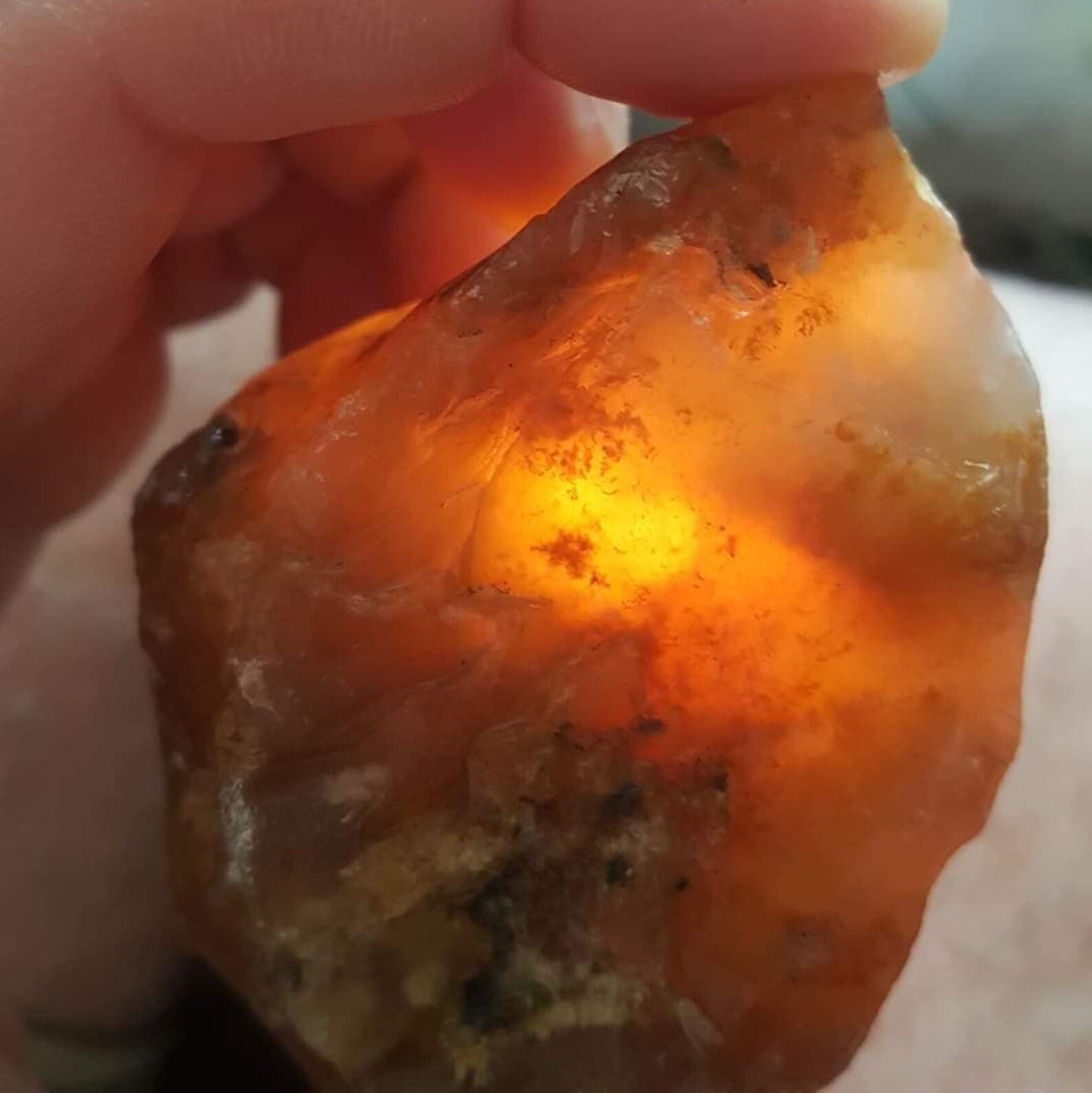Rare Carnelian Yellow Moss Agate With Opal and Chalcedony Naturally Tumbled Stone fresh Vibes Etsy