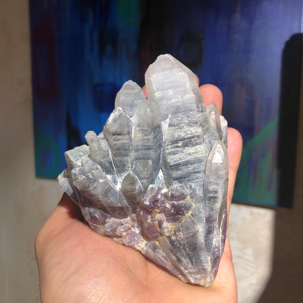 Druzy Amethyst/Galena &Chlorite inclusions/ Rare Bulgarian Double Terminated Crystal Specimen