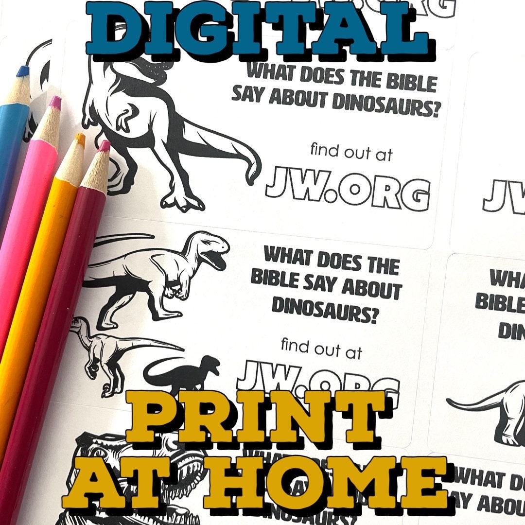 Jw.org Printable Stickers, JW Dinosaur Stickers, Coloring Stickers ...