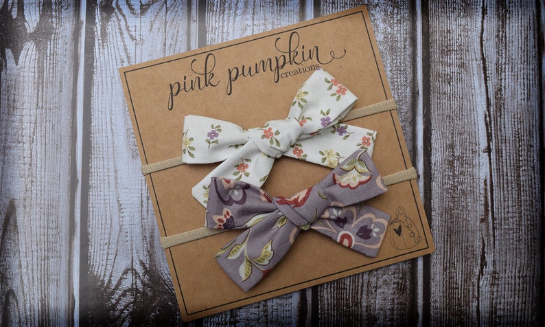 Hand Tied Fabric Bow Toddlers and Babies Hair Bow Headband Flowers for Girls