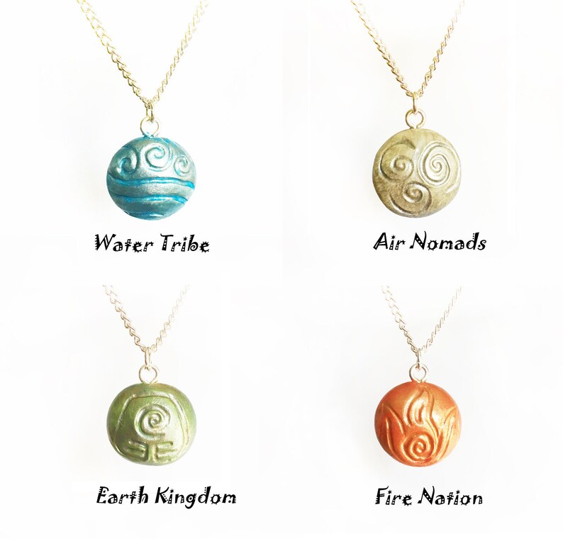 4 Nations Necklaces Avatar the Last Airbender Necklace Air Etsy