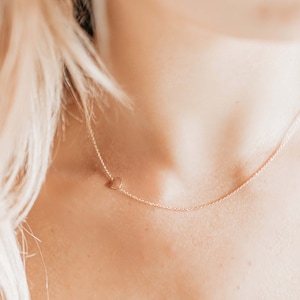 Sideways Heart Necklace, Tiny Heart Necklace, Side Heart, Dainty Heart, Small Heart, Silver Mini Heart Necklace, Gift for her
