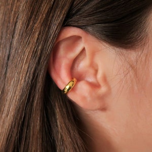 Thick Ear Cuff, Wide Band ear cuff, No piercing ear cuff, Gold ear cuff, Chunky, non pierced, fake helix piercing, ear cuffs, fake piercings