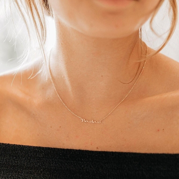 Badass Necklace • Badass Jewelry • Gold Choker • Be Badass Mantra • Dainty Jewelry for Women • Inspirational Necklace, Gift for Her