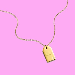 Personalized Name necklace / birthstone dog tag / Monogram Initial Charm, Layering Bar Necklace, Personalized Gift, Custom Bar Necklace