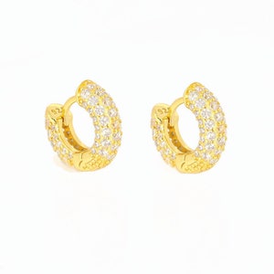 Gold Diamond Pave hoops