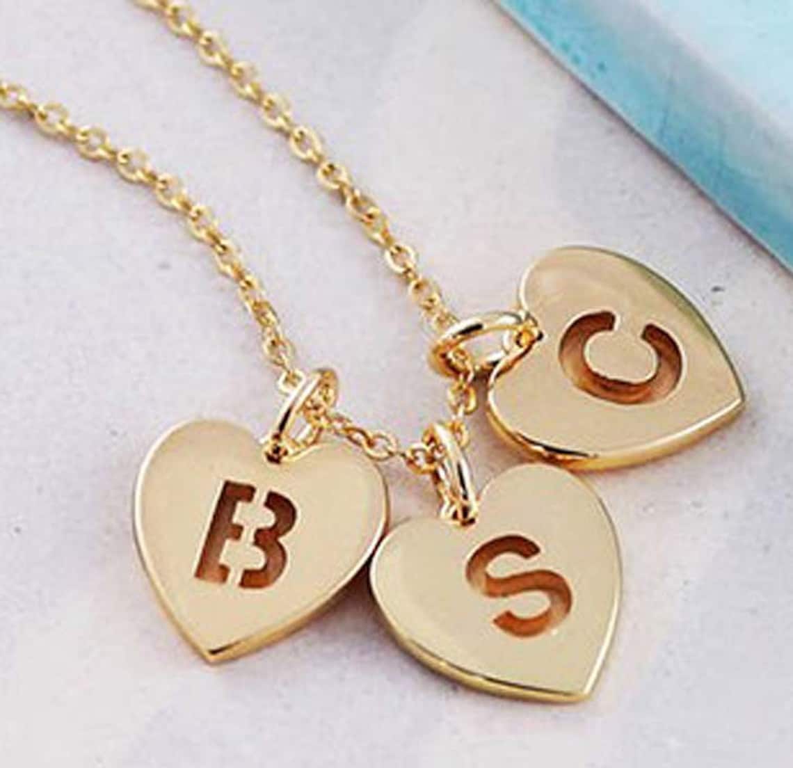 Letter Necklace Gold Gold Letter Necklace Letter Necklace - Etsy