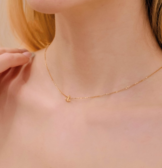 Dainty Anchor Necklace • Minimalist Nautical Jewelry • Tiny Charm • Beach Lover Gift • Simple Layering Necklace