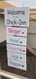 Custom engraved PVC chicken coop name sign
