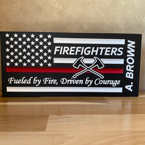 Fire fighter custom name sign