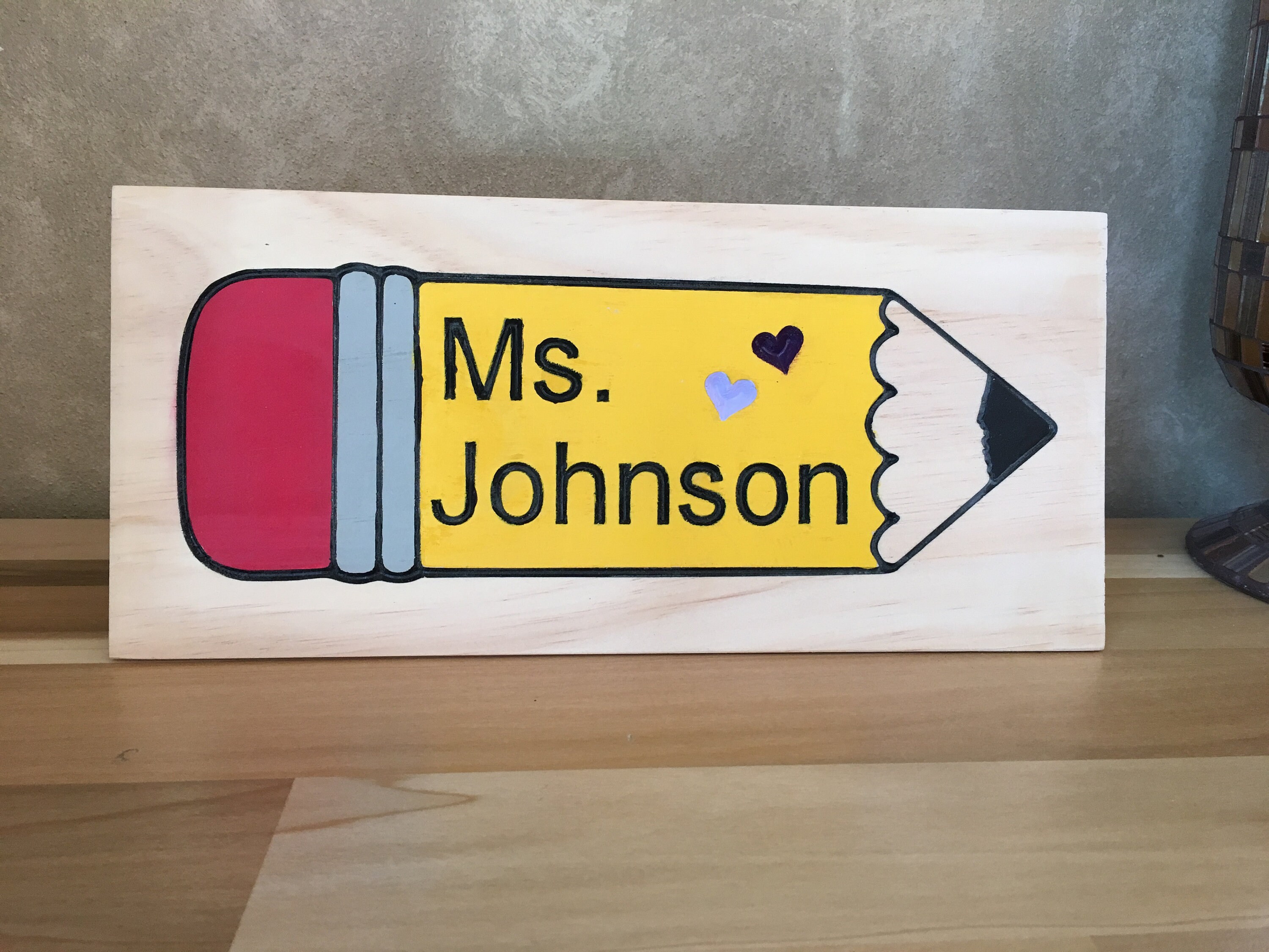Custom engraved Teacher name sign Etsy