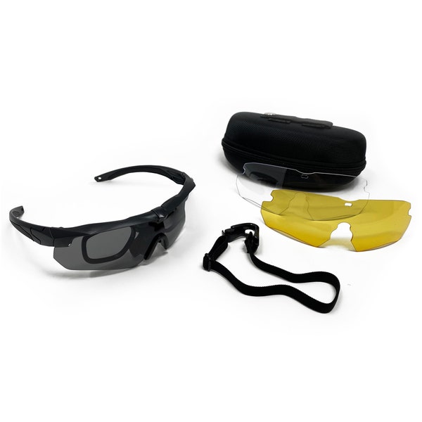 Tactical Eyewear 3 Interchangeable Lenses Outdoor Unisex Shooting Glasses - by PH | Military Fans Eyewear Impact and Explosion-Proof