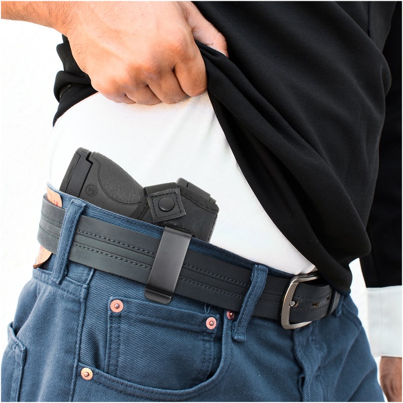Concealed Carry PU Leather Magnet Soft Interior by PH Fits M/&P Shield 9mm.40.45 Glock 26 27 29 30 33 42 43 Combo IWB Gun Holster