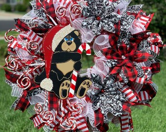 Couronne de Noël avec ours