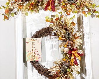 Ensemble de guirlandes et couronnes d'automne