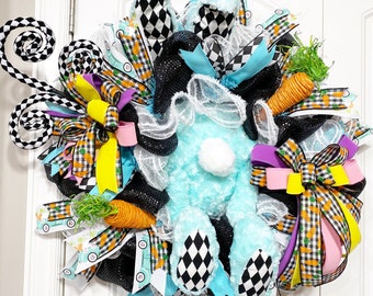 Couronne de cul de lapin, couronne de Pâques, couronne de printemps, couronne de lapin, couronne de ferme, couronne de tous les jours, décor de porte de mégot de lapin, couronne de lapin, printemps