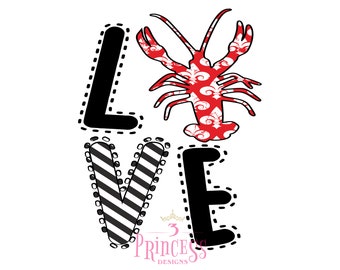 T-shirt LOVE écrevisse