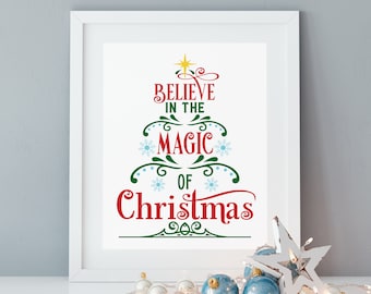 Christmas Printable Wall Art, Christmas Decor, Christmas Decoration, Christmas Sign, Christmas Print, Christmas Tree Print
