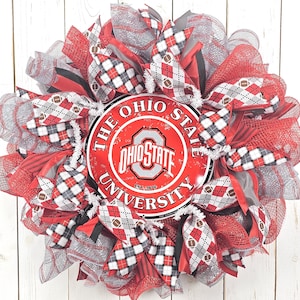 Ohio State Wreath | Ohio State | Buckeyes Wreath | Ohio State Buckeyes Wreath | Ohio State Decor |OSU Wreath  | Ohio State Gift