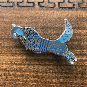 Hati Wolf // Norse Icon Hard Enamel Pin // Ragnarok Series // 55mm Wide // Silver Plated Metal