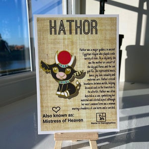 Hathor Postkarte Print / Muttertagsgöttin / Kuh Dorable Gottheiten / A6 Glänzend