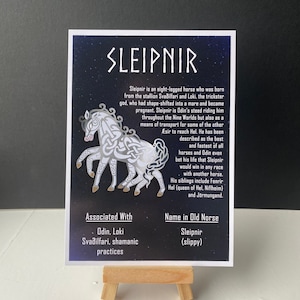 Impresión de postal Sleipnir // Caballo nórdico // Serie Ragnarok // A6 brillante // Parte trasera en blanco